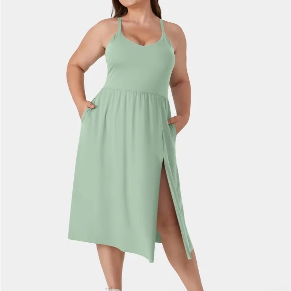 Halara Cloud Dress XL Light Bean Green